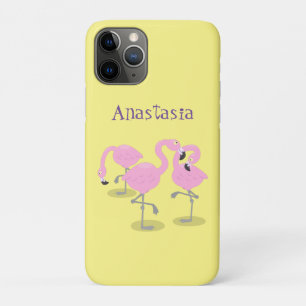 Niedliche Rosa-Flamingo-Trio-Cartoon-Abbildung Case-Mate iPhone Hülle