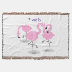 Niedliche Rosa-Flamingo-Trio-Cartoon-Abbildung Decke