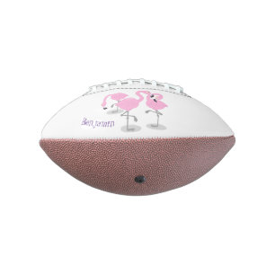 Niedliche Rosa-Flamingo-Trio-Cartoon-Abbildung Football