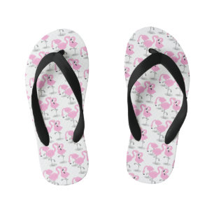 Niedliche Rosa-Flamingo-Trio-Cartoon-Abbildung Kinderbadesandalen