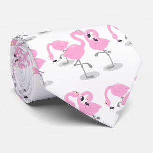 Niedliche Rosa-Flamingo-Trio-Cartoon-Abbildung Krawatte