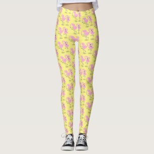 Niedliche Rosa-Flamingo-Trio-Cartoon-Abbildung Leggings