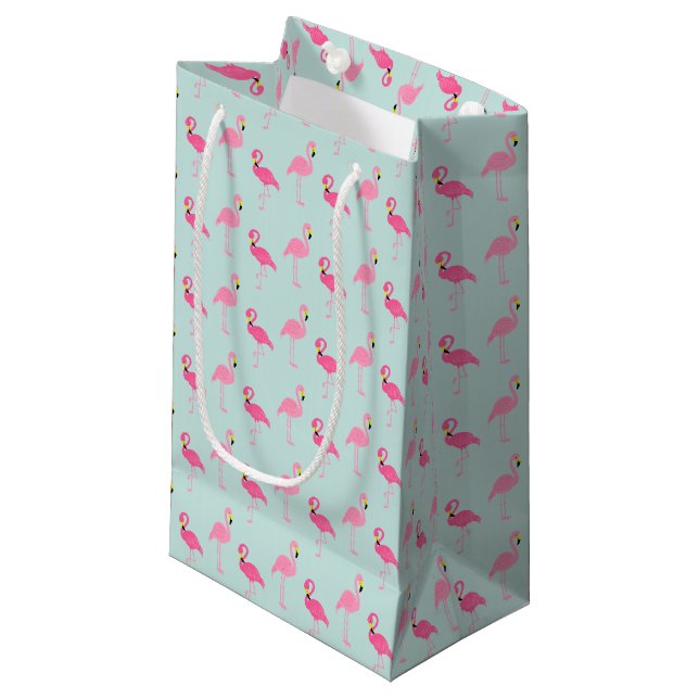 Niedliche rosa Flamingos Kleine Geschenktüte (Vorderseite Schrägansicht)