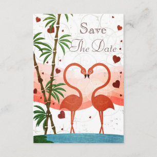 Niedliche rosa Flamingos Save the Date