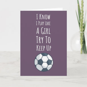 Niedliche rosa Fußball-Karten Girls for Kids Girls Karte
