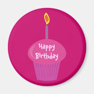 Niedliche rosa Geburtstags-Kuchen-u. Magnet