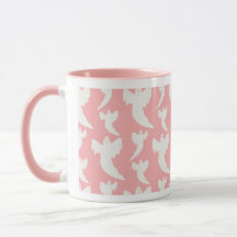 Niedliche Rosa Geist Halloween-Tasse