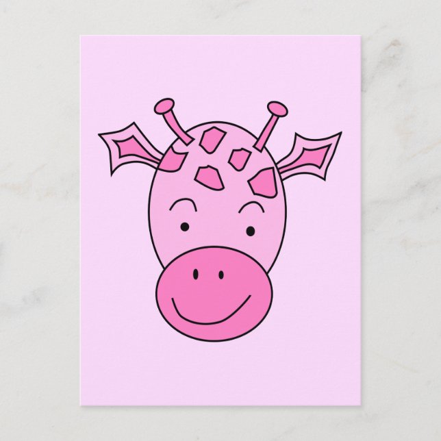 Niedliche Rosa Giraffe. Postkarte (Vorderseite)