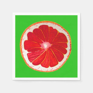 Niedliche rosa Grapefruitgrafik Serviette