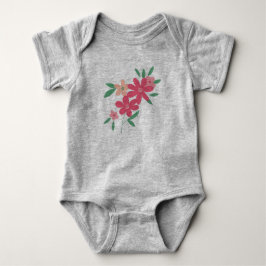 Niedliche rosa grüne Blume Baby Strampler