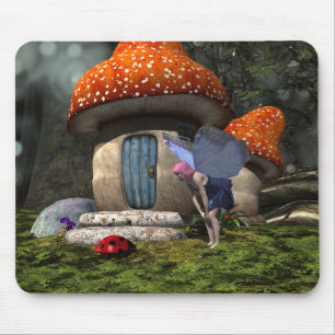 Niedliche Rosa-Haar-Fairy trifft Ladybug Mousepad