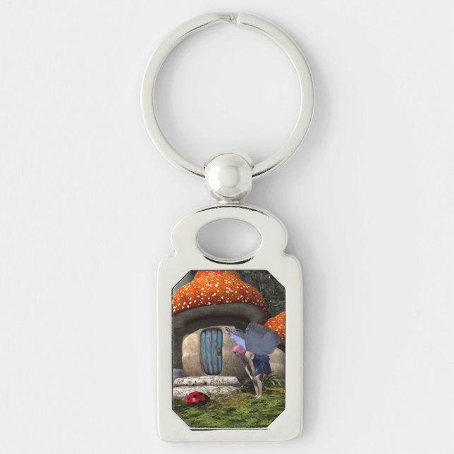 Niedliche Rosa-Haar-Fairy trifft Ladybug Schlüsselanhänger (Vorderseite)