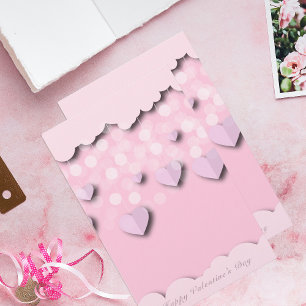 Niedliche rosa Herzen auf Gestängen und Wolken Val Briefpapier