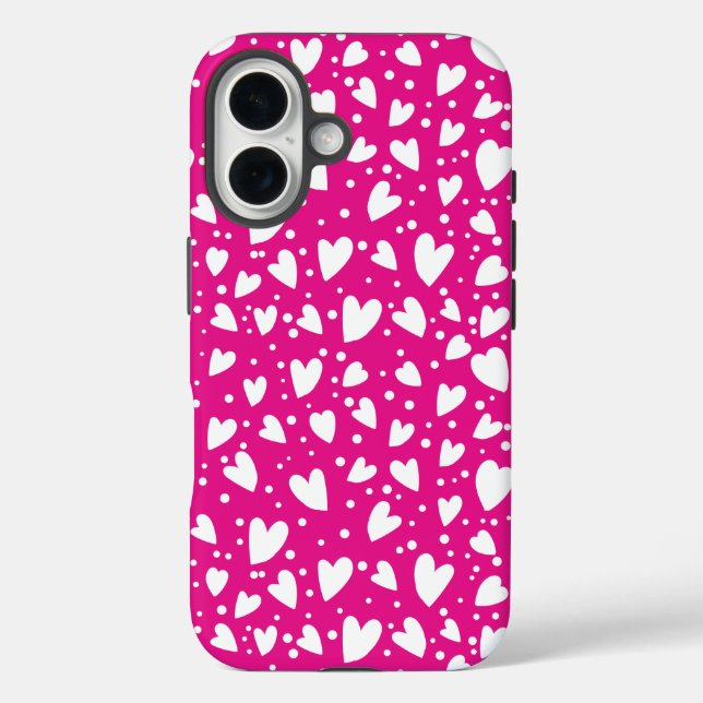 Niedliche rosa Herzen nahtloses Muster Case-Mate iPhone Hülle (Rückseite)