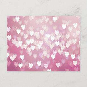 Niedliche rosa Herzen Postkarte