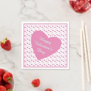 Niedliche rosa Herzen romantisches Muster Serviette