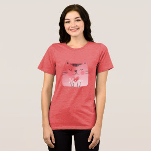 Niedliche rosa Herzkamera Tri-Blend Shirt