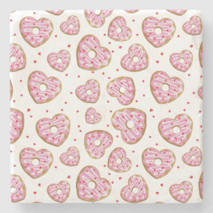 Niedliche rosa Herzkekse Steinuntersetzer