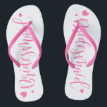 Niedliche rosa Hochzeitsfeier, Brautpaare Flip Flops<br><div class="desc">Niedlich rosa Bridesmaid Flip Flops,  große Brautparty Geschenke.</div>