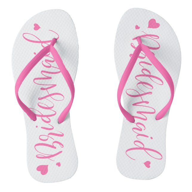 Niedliche rosa Hochzeitsfeier, Brautpaare Flip Flops (Fußbett)