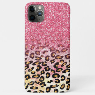 Niedliche rosa Imitate Glitzer Leopardin Case-Mate iPhone Hülle
