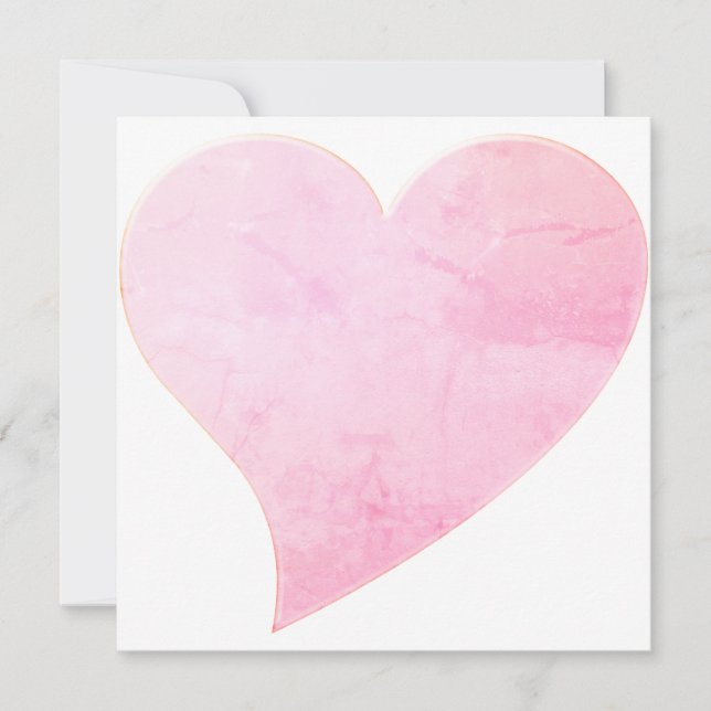 Niedliche rosa Karte des Herzens minimalistisch Va (Vorderseite)