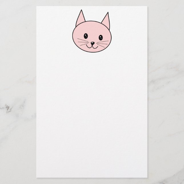 Niedliche rosa Katze Briefpapier (Vorderseite)