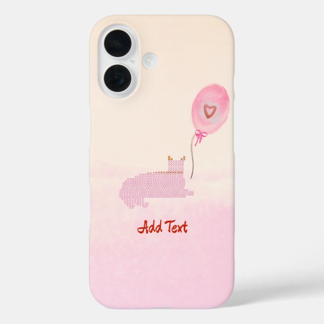Niedliche rosa Katze Case-Mate iPhone Hülle (Rückseite)