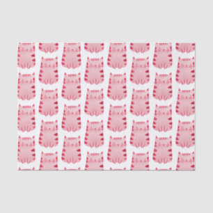 Niedliche Rosa Katze Geburtstag Seidenpapier