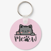 Niedliche rosa Katze Meow Schlüsselanhänger für Ka