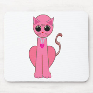 Niedliche rosa Katze Mousepad