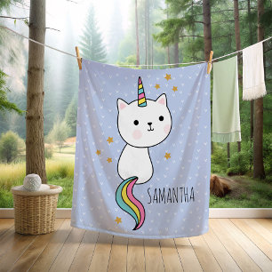 Niedliche Rosa Kawaii Katcorn Illustration Fleecedecke