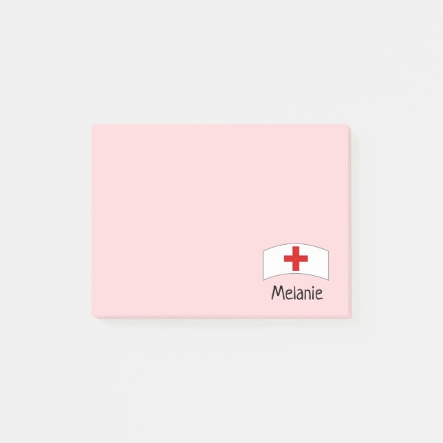 Niedliche Rosa Krankenschwester Personalisiert Post-it Klebezettel (Vorderseite)