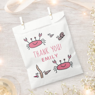 Niedliche Rosa Krebstiere Mädchen Danke Geburtsta Geschenktütchen