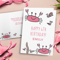 Niedliche Rosa Krebstiere Mädchen zum Geburtstag