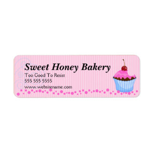 Niedliche rosa Kuchen-Bäckerei-Aufkleber