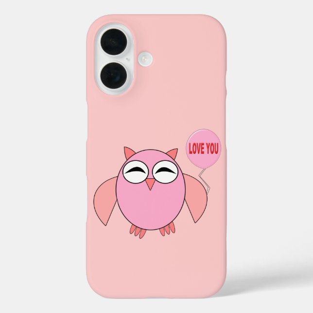 Niedliche rosa Liebe Sie Owl iPhone Case (Rückseite)