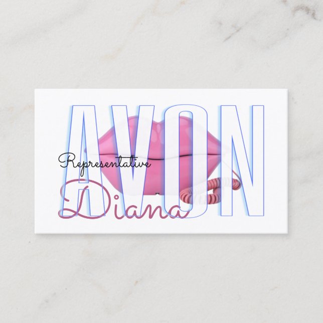 Niedliche Rosa Lippen Telefon Avon Visitenkarte (Vorderseite)