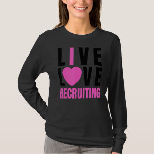 Niedliche rosa Live-Liebe Rekrutieren ich Herz Rek T-Shirt