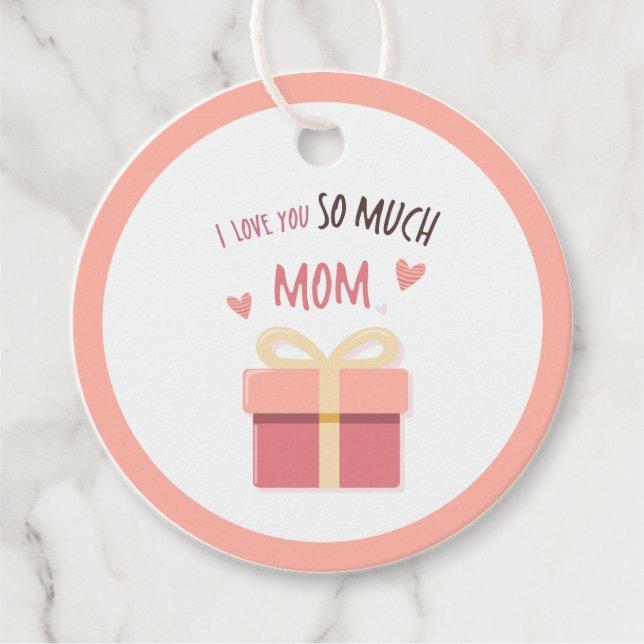 Niedliche Rosa Mama Geschenkmarke für den Mutterta Geschenkanhänger (Vorderseite)