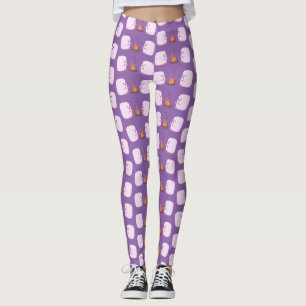 Niedliche rosa Marshmallows im Cartoon des Lagerfe Leggings