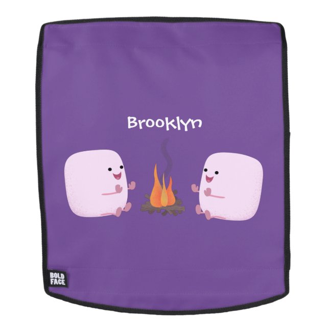 Niedliche rosa Marshmallows im Cartoon des Lagerfe Rucksack (Abnehmbare Front)