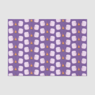 Niedliche rosa Marshmallows im Cartoon des Lagerfe Seidenpapier