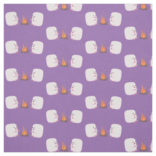 Niedliche rosa Marshmallows im Cartoon des Lagerfe Stoff (Muster)