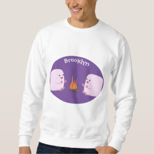 Niedliche rosa Marshmallows im Cartoon des Lagerfe Sweatshirt