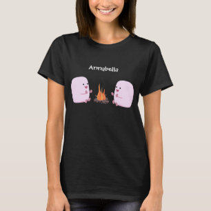 Niedliche rosa Marshmallows im Cartoon des Lagerfe T-Shirt