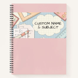 Niedliche rosa Math Tools Graphic Spiral Notebook Notizbuch