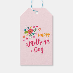 Niedliche rosa mit Blumenillustration "glückliche Geschenkanhänger