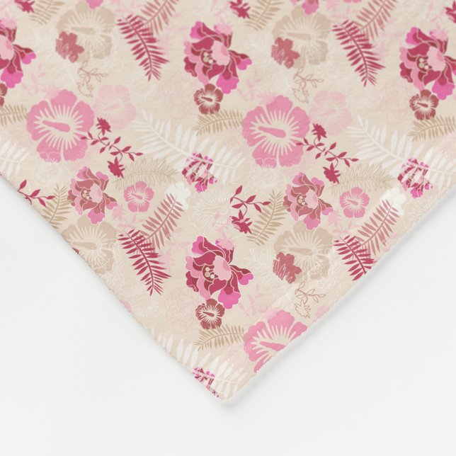 Niedliche rosa moderne Blume Muster High Top Turns Fleecedecke (Ecke)