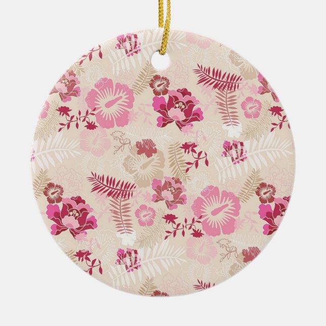 Niedliche rosa moderne Blume Muster High Top Turns Keramik Ornament (Vorne)